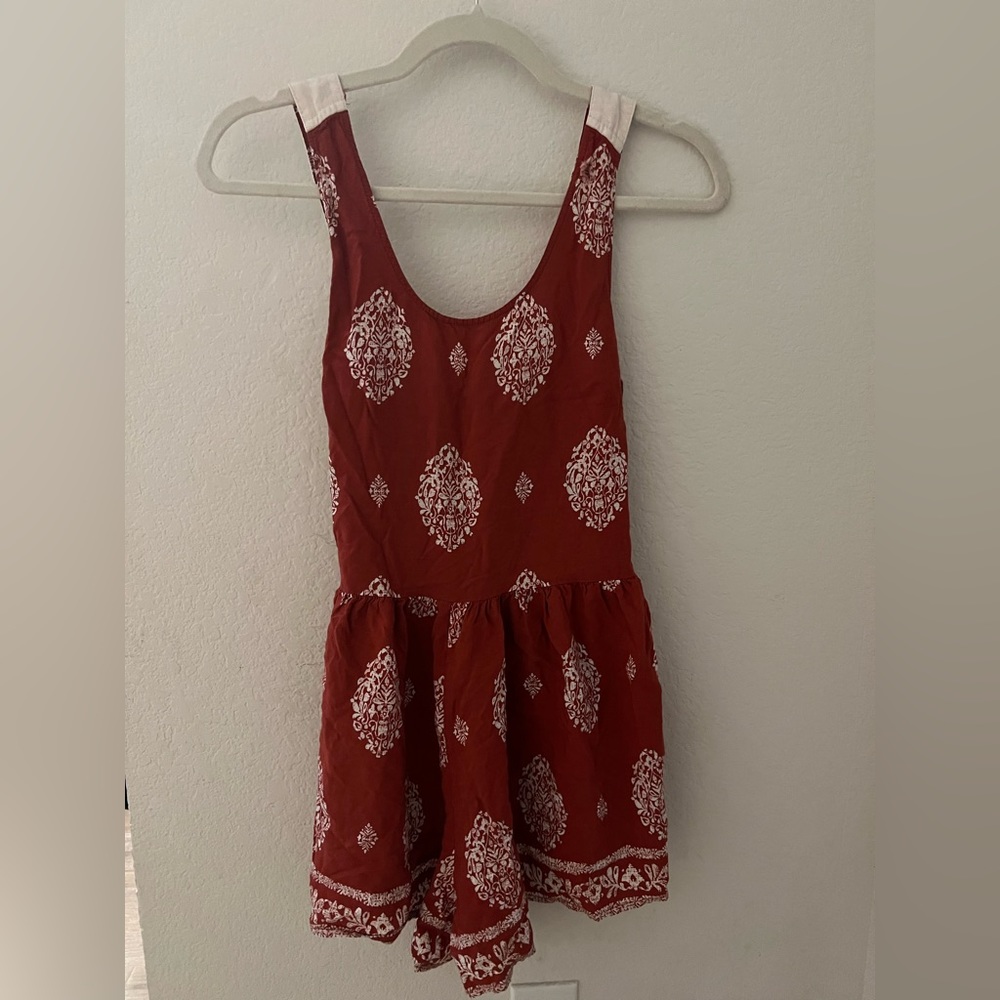 Boho rusty orange romper